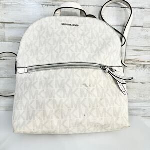 MICHAEL KORS Dallas Medium Slim BACKPACK MK Signature Soft Sky White Authentic